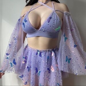 Purple Butterfly Fairy Rave Set